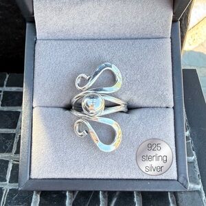🆓Shipping Vintage Mex 925 Sterling Silver Swirl Ball Statement Ring